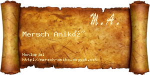 Mersch Anikó névjegykártya